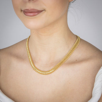 9ct Yellow Gold Silver Filled Fancy 120 Gauge Arrow 45cm Chain