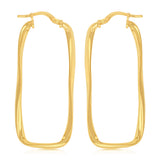 9ct Yellow Gold Silverfilled Rectangular Hoop Earrings