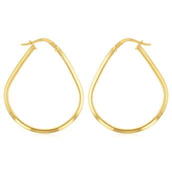 9ct Yellow Gold Silverfilled Plain Round Hoop Earrings