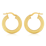 9ct Yellow Gold Silverfilled Polished Broad 15mm Hoop Earrings