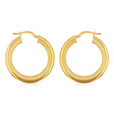 9ct Yellow Gold Silverfilled Polished Broad 20mm Hoop Earring