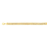 9ct Two Toned Yellow And White Gold Silverfilled Diamond Cut 250Gauge Curb 20cm Bracelet