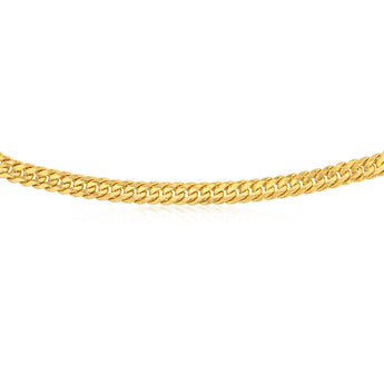 9ct Yellow Gold Silver Filled 210 Gauge Tight Curb 55cm Chain