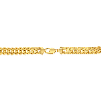 9ct Yellow Gold Silver Filled 210 Gauge Tight Curb 55cm Chain