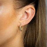9ct Yellow Gold Silverfilled Crystals On 3/4th Hoop Earrings