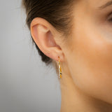 9ct Yellow Gold Silverfilled Crystals On Twisted Hoop Earrings