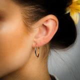 9ct Yellow And White Two Tone Gold Silverfilled Ellipse Shaped Hoop Earrings