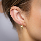 9ct Yellow Gold Silverfilled Greek Key Pattern Creole Hoop Earrings