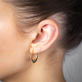 9ct Yellow Gold Silverfilled Textured Creole Hoop Earrings