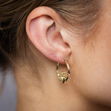 9ct Yellow Gold Silverfilled Claddagh Hoop Earrings