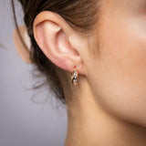 9ct Two Tone Gold Silverfilled Patterned Hoop Earrings