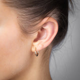 9ct Multitone Gold Silverfilled Twisted Creole Hoop Earrings