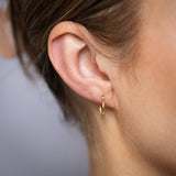 9ct Yellow Gold Silverfilled Heart Pattern Hoop Earrings