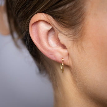 9ct Yellow Gold Silverfilled Heart Pattern Hoop Earrings