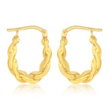 9ct Yellow Gold Silverfilled Twisted Hoop Earrings