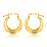 9ct Yellow Gold Silverfilled Polished Creole Hoop Earrings