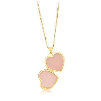 9ct Yellow Gold Silverfilled Patterned Heart Shaped Locket Pendant
