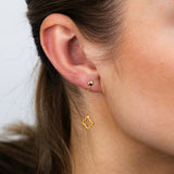 9ct Yellow Gold Silverfilled Fancy Clover Leaf Drop Earrings