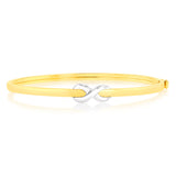 9ct Two Tone Yellow And White Gold Silverfilled Fancy Infinity Bangle