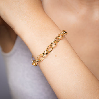9ct Yellow Gold Silverfilled Hollow Belcher 19cm Bracelet