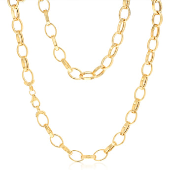 9ct Yellow Gold Silver Filled Hollow Belcher 45cm Chain