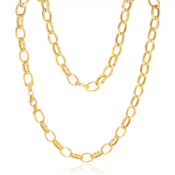 9ct Yellow Gold Silver Filled Hollow Belcher 50cm Chain