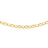9ct Yellow Gold Silver Filled Hollow Belcher 50cm Chain