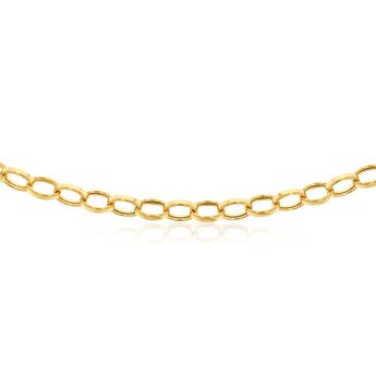 9ct Yellow Gold Silver Filled Hollow Belcher 50cm Chain