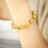 9ct Yellow and White Gold Silverfilled Two-Toned Hollow Belcher 20cm Bracelet