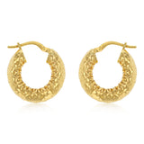 9ct Yellow Gold Silverfilled Sparkle Hoop 10mm Earrings