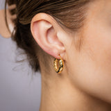 9ct Yellow Gold Silverfilled Sparkle Hoop 10mm Earrings