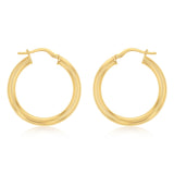 9ct Yellow Gold Silverfilled Hollow 20mm Hoop Earrings
