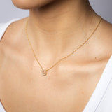 9ct Yellow Gold Silverfilled Cubic Zirconia Initial Letter Pendant On Chain