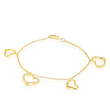 9ct Silverfilled Heart Charm Fancy Bracelet