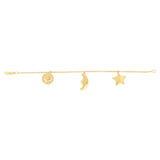 9ct Silverfilled Sun Moon Star Charm Fancy Bracelet