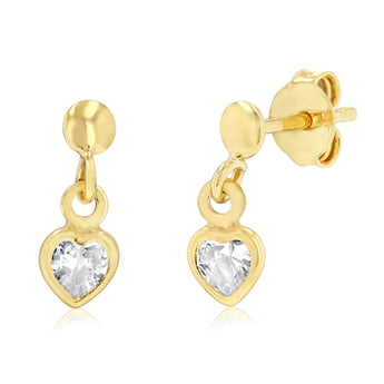 9ct Silverfilled Heart Shape Drop Earrings