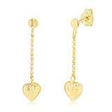 9ct Silverfilled Heart Shaped Drop Earrings