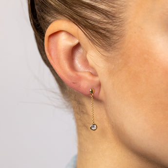 9ct Silverfilled CZ Round Drop Earrings