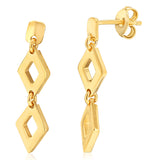 9ct Silverfilled Double Diamond Shaped Drop Earrings