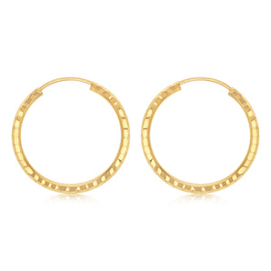 9ct Silverfilled Dicut Hoop Earrings