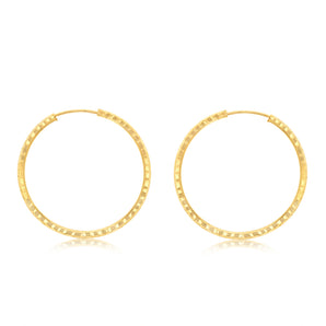 9ct Silverfilled Dicut Hoop Earrings