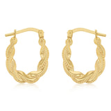9ct Yellow Gold Silverfilled Twisted Horseshoe Hoop Earrings
