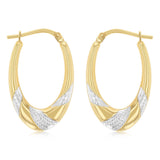9ct Two Tone Silverfilled Creole Hoop Earrings