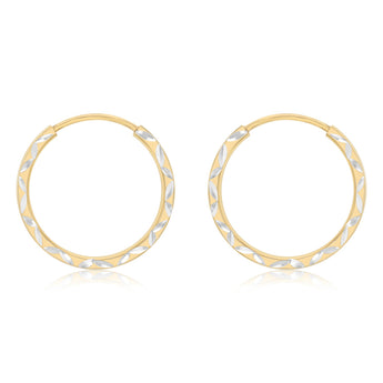 9ct Yellow Gold Silverfilled Twisted Sleeper Earrings
