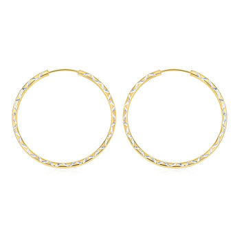 9ct Yellow Gold Silverfilled Twisted Sleeper Earrings