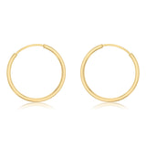 9ct Yellow Gold Silverfilled Plain Sleeper Earrings