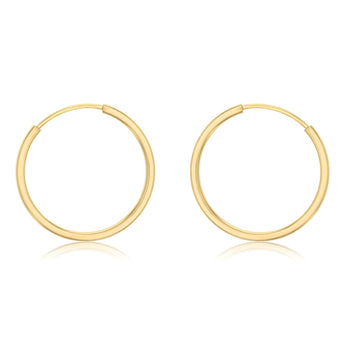 9ct Yellow Gold Silverfilled Plain Sleeper Earrings