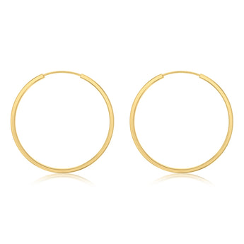 9ct Yellow Gold Silverfilled Plain Sleeper Earrings