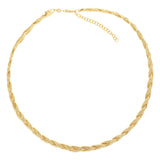 9ct Two Tone Gold Silver Filled Herringbone Chain Necklace