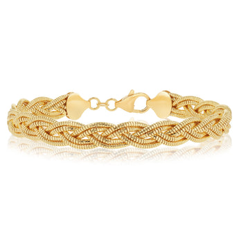 9ct Yellow Gold Silverfilled Multi Strand Braided Bracelet